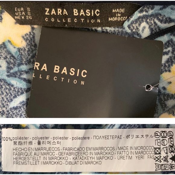 Zara Tops Zara Blue Floral Ruffle Crop Top New Poshmark